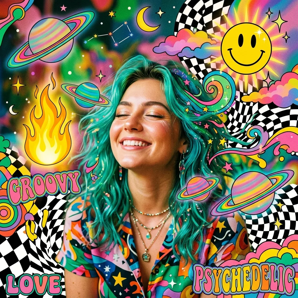 Psychedelic art portrait